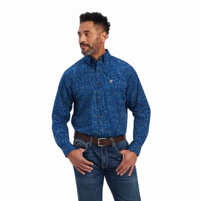 Camicie Ariat Benji Classiche Fit Uomo Blu | IT150KBGX