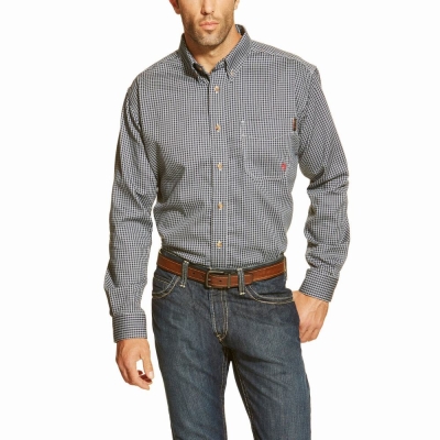 Camicie Ariat FR Basic Uomo Blu Colorate | IT501RQCN