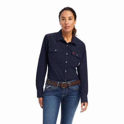 Camicie Ariat FR Featherlight Donna Blu Marino | IT586GMCK