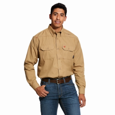 Camicie Ariat FR Featherlight Uomo Khaki | IT617BHLO