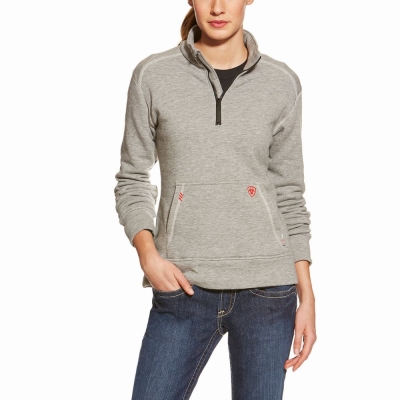 Camicie Ariat FR Polartec Fleece 1/4 Zip Donna Grigie | IT780FTJP