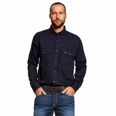 Camicie Ariat FR Solid Vent Uomo Blu Marino | IT587RYBP