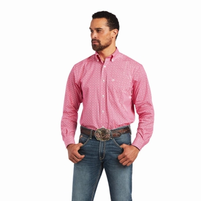 Camicie Ariat Malachi Stretch Classiche Fit Uomo Rosa Chiaro | IT046PZRN