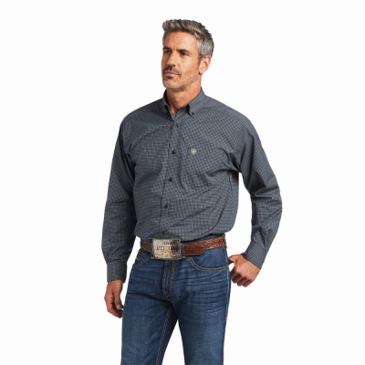 Camicie Ariat Pro Series Brian Classiche Fit Uomo Blu | IT736TASP