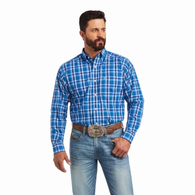 Camicie Ariat Pro Series Mason Classiche Fit Uomo Blu | IT857FNGQ