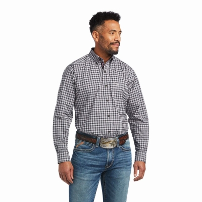 Camicie Ariat Pro Series Michael Stretch Classiche Fit Uomo Nere | IT985LINV