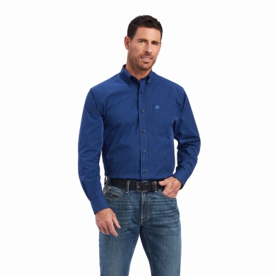 Camicie Ariat Pro Series Nelson Classiche Fit Uomo Blu | IT183XWNT