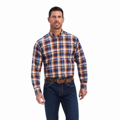 Camicie Ariat Pro Series Nigel Stretch Classiche Fit Uomo Blu | IT905RDSH