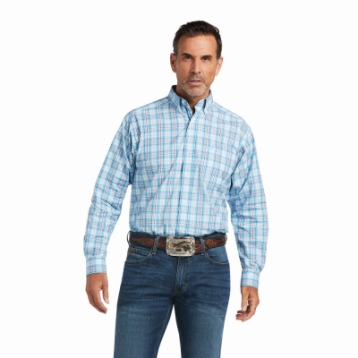 Camicie Ariat Pro Series Quimby Classiche Fit Uomo Blu | IT158UFGA