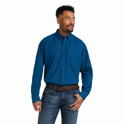 Camicie Ariat Pro Series Troy Classiche Fit Uomo Blu | IT608WRYZ