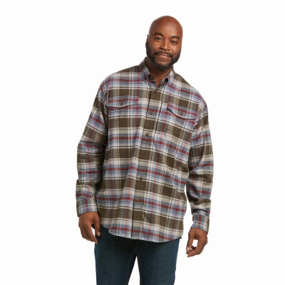 Camicie Ariat Rebar Flannel DuraStretch Uomo Colorate | IT487BWOD