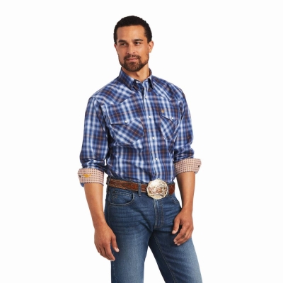 Camicie Ariat Relentless Inexorable Stretch Classiche Fit Snap Uomo Blu | IT647GOHB