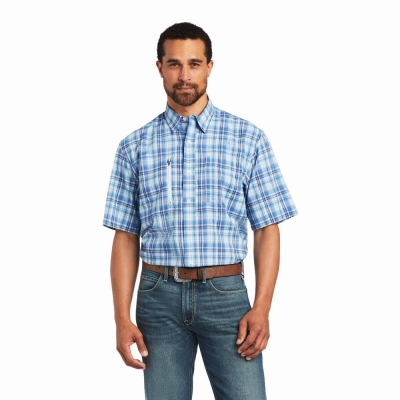 Camicie Ariat VentTEK Classiche Fit Uomo Blu | IT145HVPZ