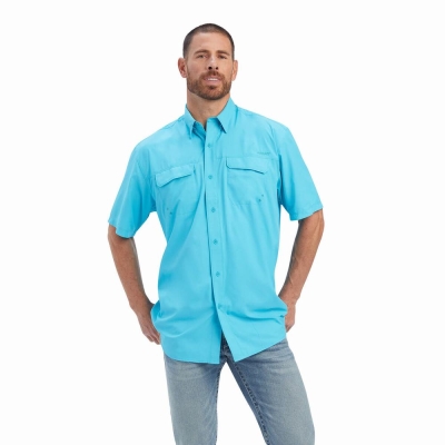 Camicie Ariat VentTEK Outbound Classiche Fit Uomo Blu | IT410DKQX