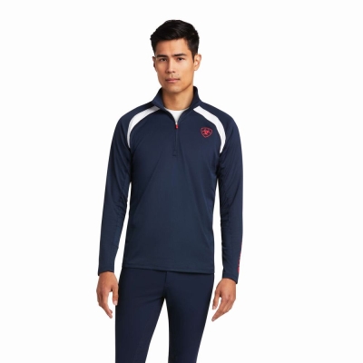 English Riding Ariat Sunstopper Team 1/4 Zip Uomo Colorate | IT479IBPJ