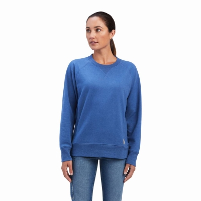 Felpe Ariat Rebar Workman Washed Fleece Donna Blu Marino | IT635FLPO