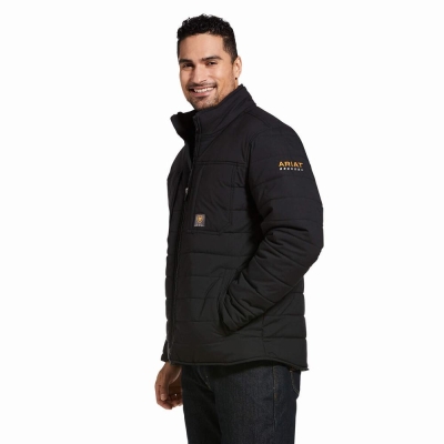 Giacca Ariat Rebar Valiant Stretch Tela Acqua Resistant Insulated Uomo Nere | IT856ENFM