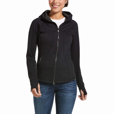 Hoodies Ariat Attain Full Zip Donna Nere | IT974YTXC