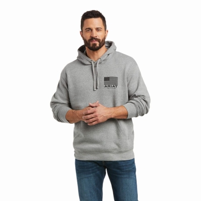 Hoodies Ariat Basic Uomo Grigie | IT746WNMS