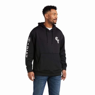 Hoodies Ariat Compton Cowboys Tek Uomo Nere | IT872XBYD