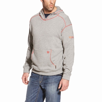 Hoodies Ariat FR Polartec Uomo Grigie | IT371EMJR