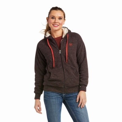 Hoodies Ariat REAL Sherpa Full Zip Donna Colorate | IT819XJBE