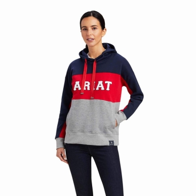 Hoodies Ariat Rabere Team Donna Blu Marino | IT390YFKC