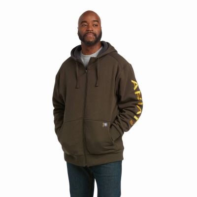 Hoodies Ariat Rebar All-Weather Full Zip Uomo Colorate | IT041JOQI