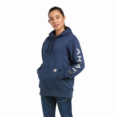 Hoodies Ariat Rebar Grafica Donna Blu Marino | IT934DTRP