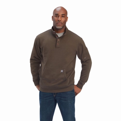 Hoodies Ariat Rebar Overtime Fleece Uomo Colorate | IT147TXJC