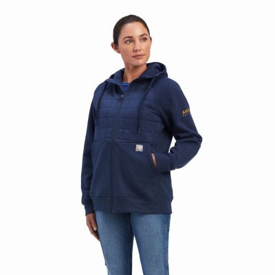 Hoodies Ariat Rebar Regulator Full Zip Donna Indaco | IT345LVPR