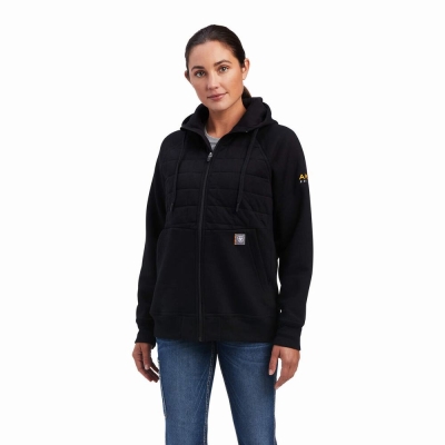 Hoodies Ariat Rebar Regulator Full Zip Donna Nere | IT760ZEXS