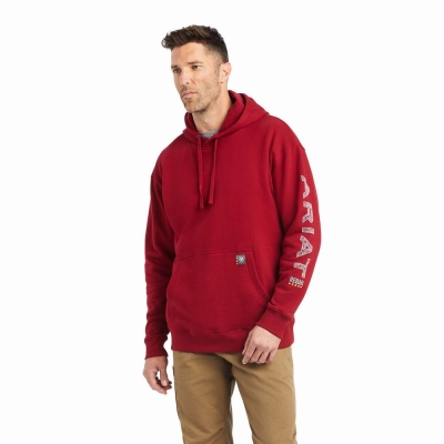 Hoodies Ariat Rebar Roughneck Uomo Rosse | IT381QCHV