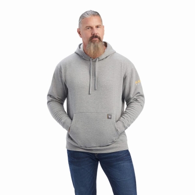 Hoodies Ariat Rebar Workman Uomo Grigie | IT109KMNP