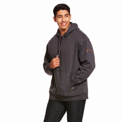 Hoodies Ariat Rebar Workman Uomo Grigie | IT953PSQA