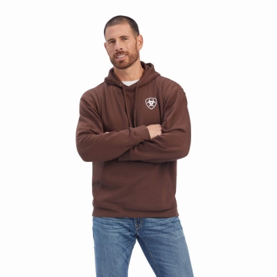 Hoodies Ariat Southwest Pelle Uomo Marroni | IT590HWYX