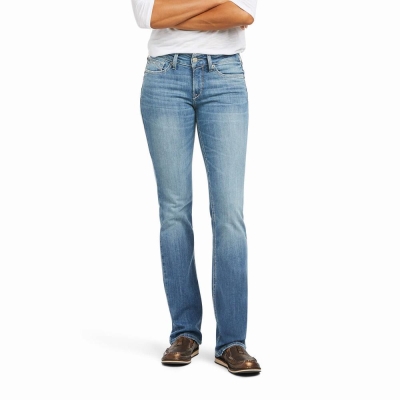 Jeans Straight Ariat R.E.A.L. Perfect Rise Karen Donna Blu | IT072ZJIH