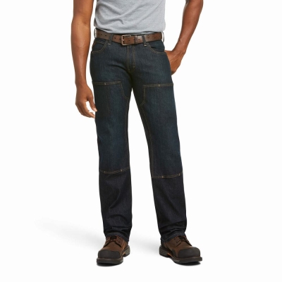 Jeans Straight Ariat Rebar M5 DuraStretch Basic Double Front Uomo Nere Blu | IT543FIKD