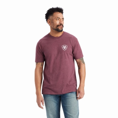 Magliette Polo Ariat Minimalist Uomo Bordeaux | IT657LRYH