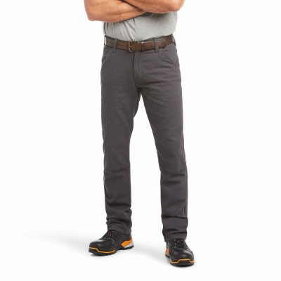 Pantaloni Ariat Rebar M4 Low Rise DuraStretch Made Tough Double Front Uomo Grigie | IT130IEUP