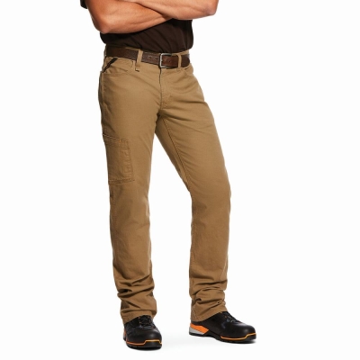 Pantaloni Ariat Rebar M4 Low Rise DuraStretch Made Tough Uomo Khaki | IT980ZHGA