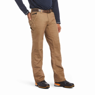 Pantaloni Ariat Rebar M4 Relaxed DuraStretch Tela Utility Cut Uomo Khaki | IT679VXWF