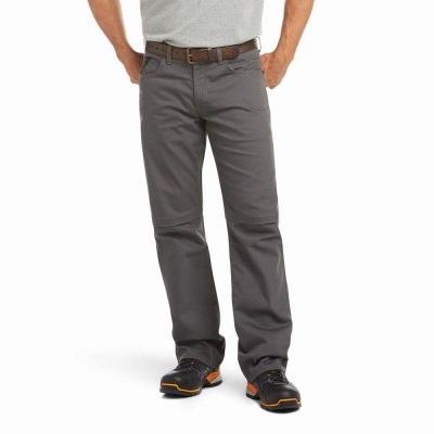 Pantaloni Ariat Rebar M4 Relaxed DuraStretch Tela 5 Pocket Cut Uomo Grigie | IT751LPFO