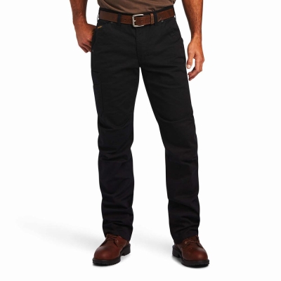 Pantaloni Ariat Rebar M5 DuraStretch Washed Twill Dungaree Leg Uomo Nere | IT893FMIQ