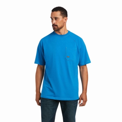 Short Sleeve Ariat Rebar Cotone Strong Uomo Colorate | IT154PDTY