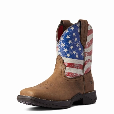 Stivali Western Ariat Anthem Patriot Donna Rosse Marroni | IT826ODPX