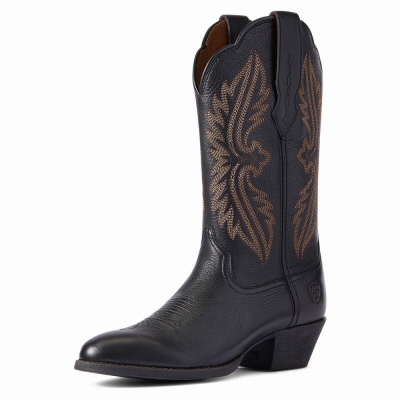 Stivali Western Ariat Heritage R Punta Donna Nere | IT281XPAG