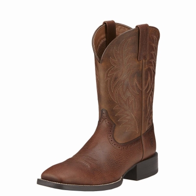 Stivali Western Ariat Sportive Larghe Square Punta Uomo Marroni | IT872DPCY