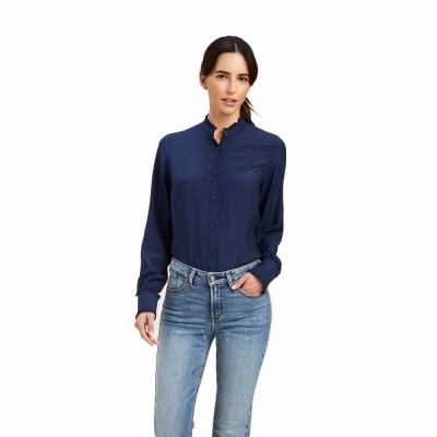 Top Ariat Clarion Donna Blu Marino | IT635KSGP