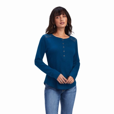 Top Ariat REAL Henley Donna Colorate | IT219VHRC